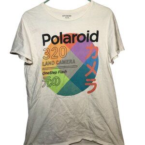 Polaroid Unisex T-Shirt Medium White Classic Retro 320 Land Camera Graphic Tee